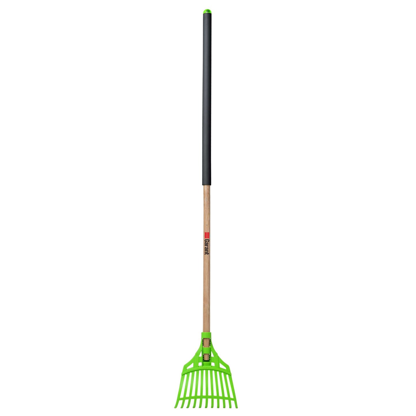 Shrub rake, wood handle