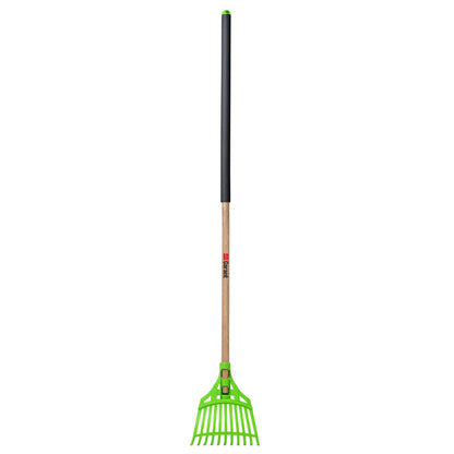 Shrub rake, wood handle