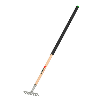 Level rake, wood handle