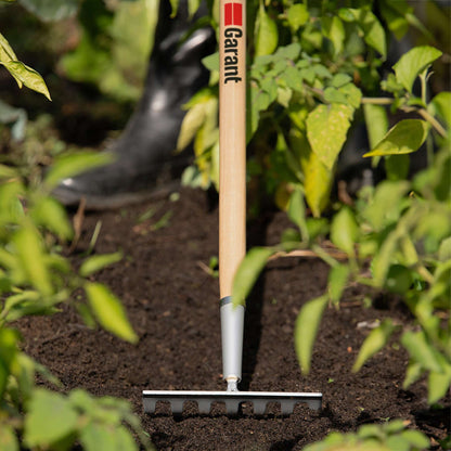 Level rake, wood handle