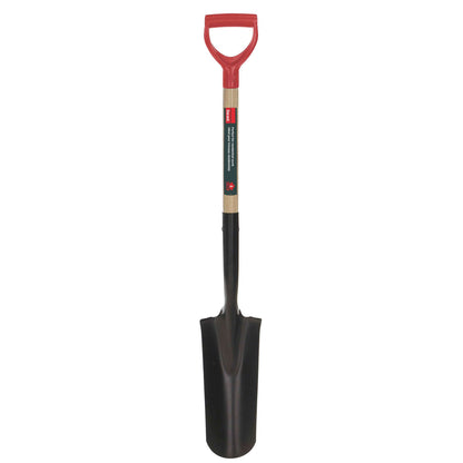 Drain spade, wood handle