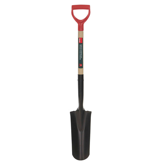 Drain spade, wood handle