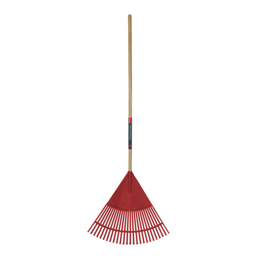 Leaf rake, 26 py tines, hardwood handle
