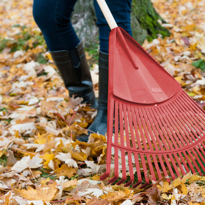 Leaf rake, 26 py tines, hardwood handle