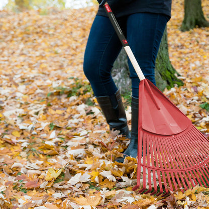 Leaf rake, 26 py tines, hardwood handle