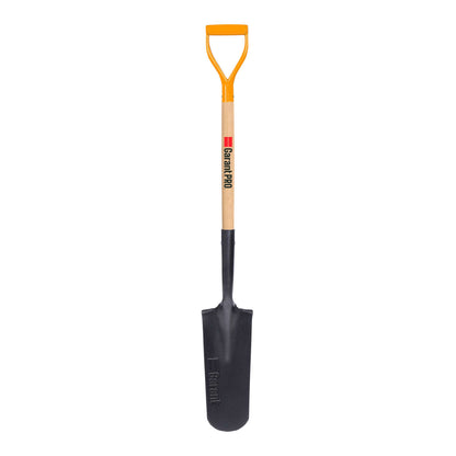 Drain spade, wood handle