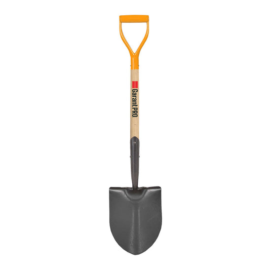 Round point shovel, wood handle, D-grip
