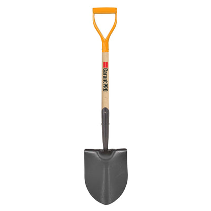 Round point shovel, wood handle, D-grip