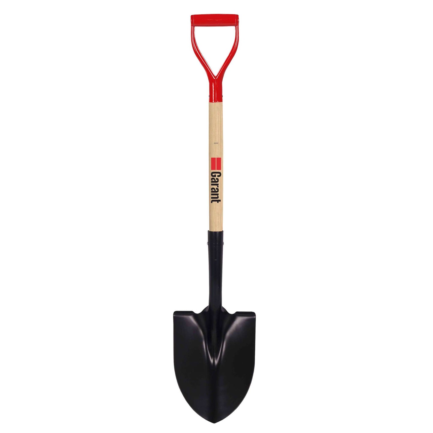 Round point shovel, wood handle, D-grip