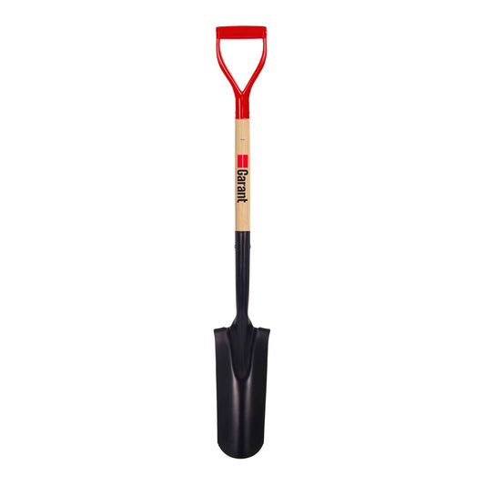 Drain spade, wood handle