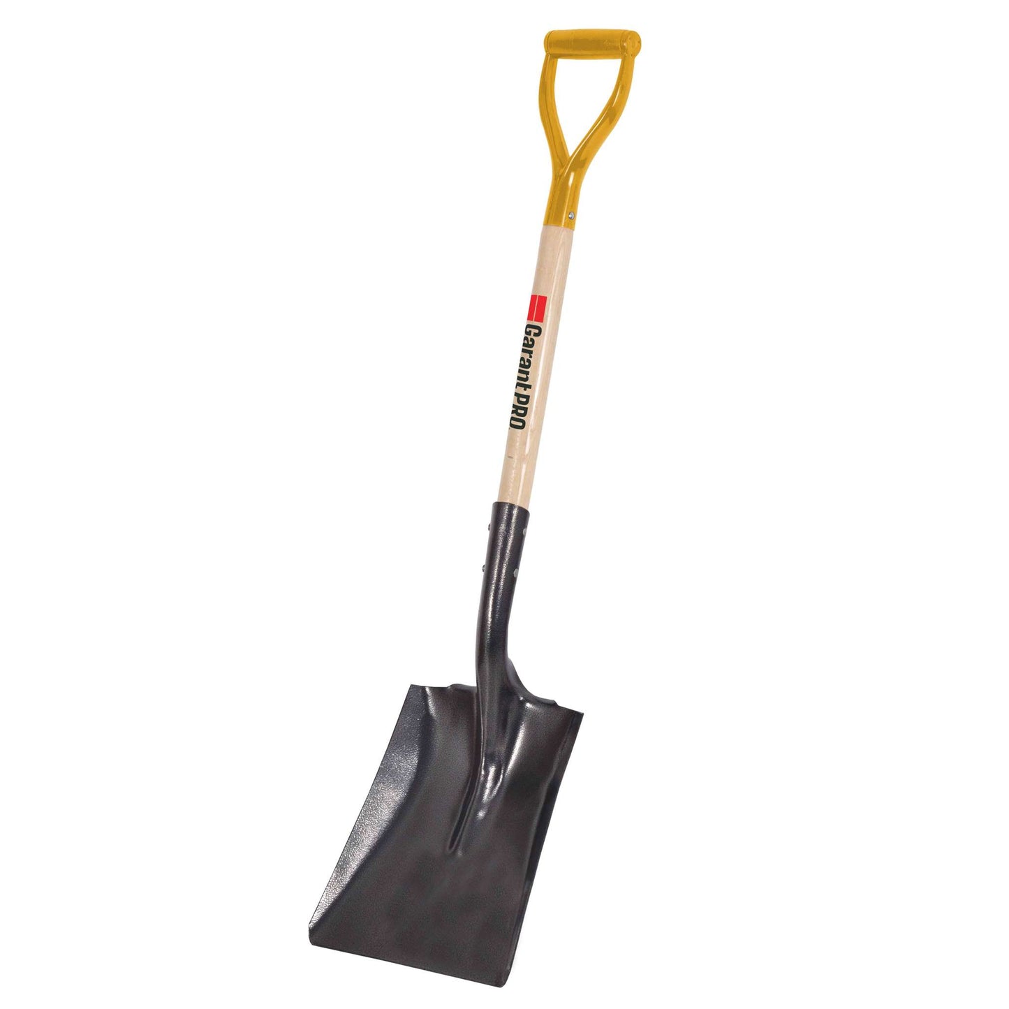 Square point shovel, wood handle, D-grip