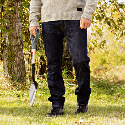Compact Round Point Tempered Steel Shovel with D-Grip Handle