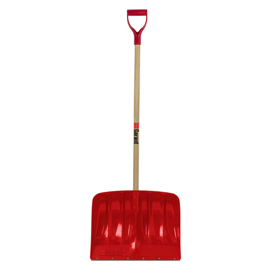 Snow shovel, 19" poly blade, steel wear strip