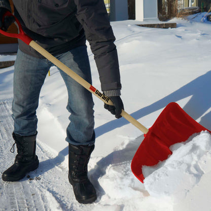 Snow shovel, 19" poly blade, steel wear strip