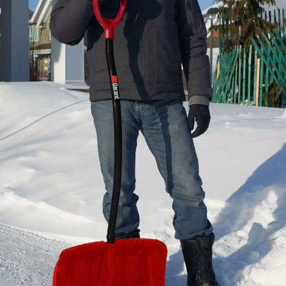 Snow shovel, ergo aluminum handle, 19" poly blade