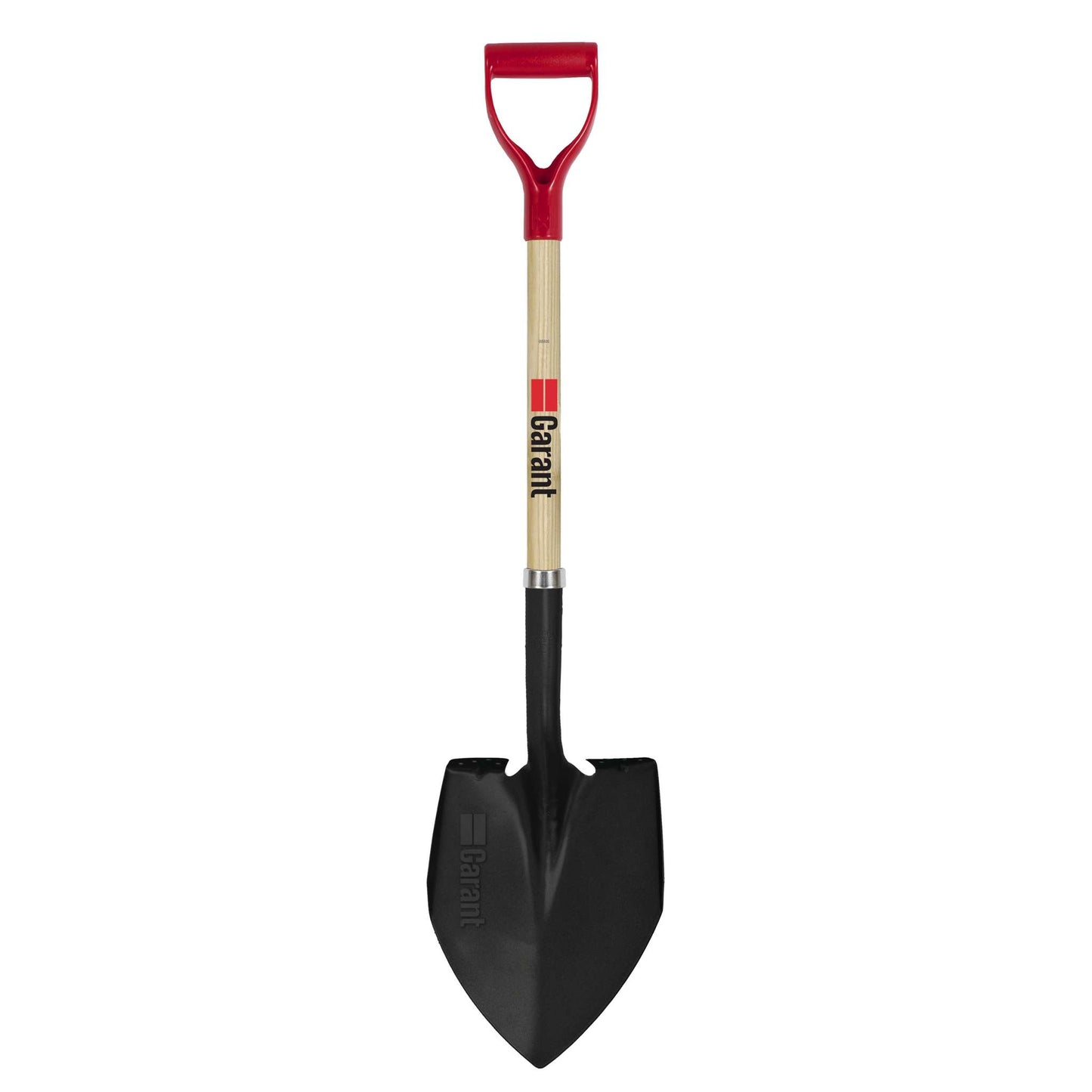 Round point shovel, wood handle, D-grip