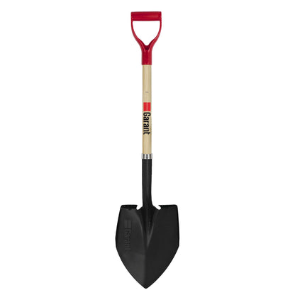 Round point shovel, wood handle, D-grip