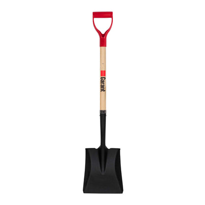 Square Point Tempered Steel Shovel with D-Grip Handle