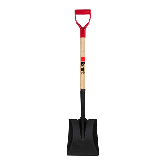 Square Point Tempered Steel Shovel with D-Grip Handle