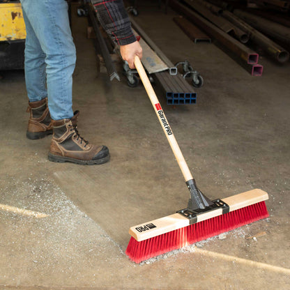 Push broom, 24", smooth, wood hdl