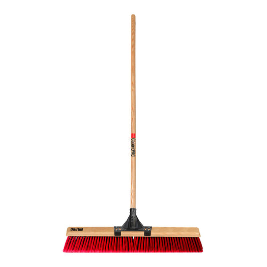 Balai-brosse pour surfaces lisses, 24 po, manche en bois