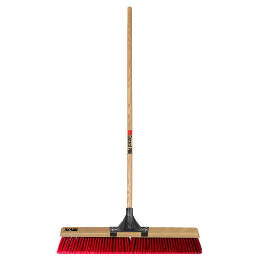 Push broom, 24", smooth, wood hdl