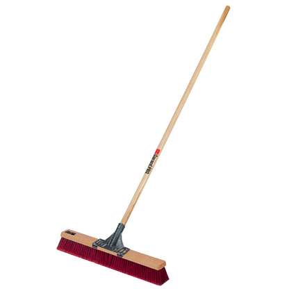 Push broom, 24", multi, wood hdl