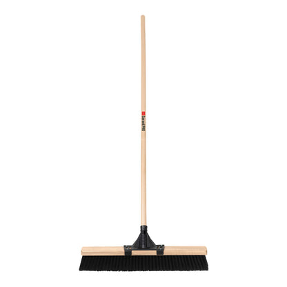 Push broom, 24", rough, wood hdl