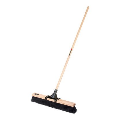 Push broom, 24", rough, wood hdl