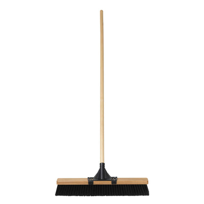 Push broom, 24", rough, wood hdl