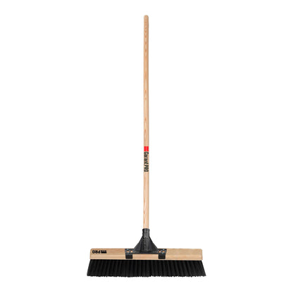 Push broom, 18", rough, wood hdl