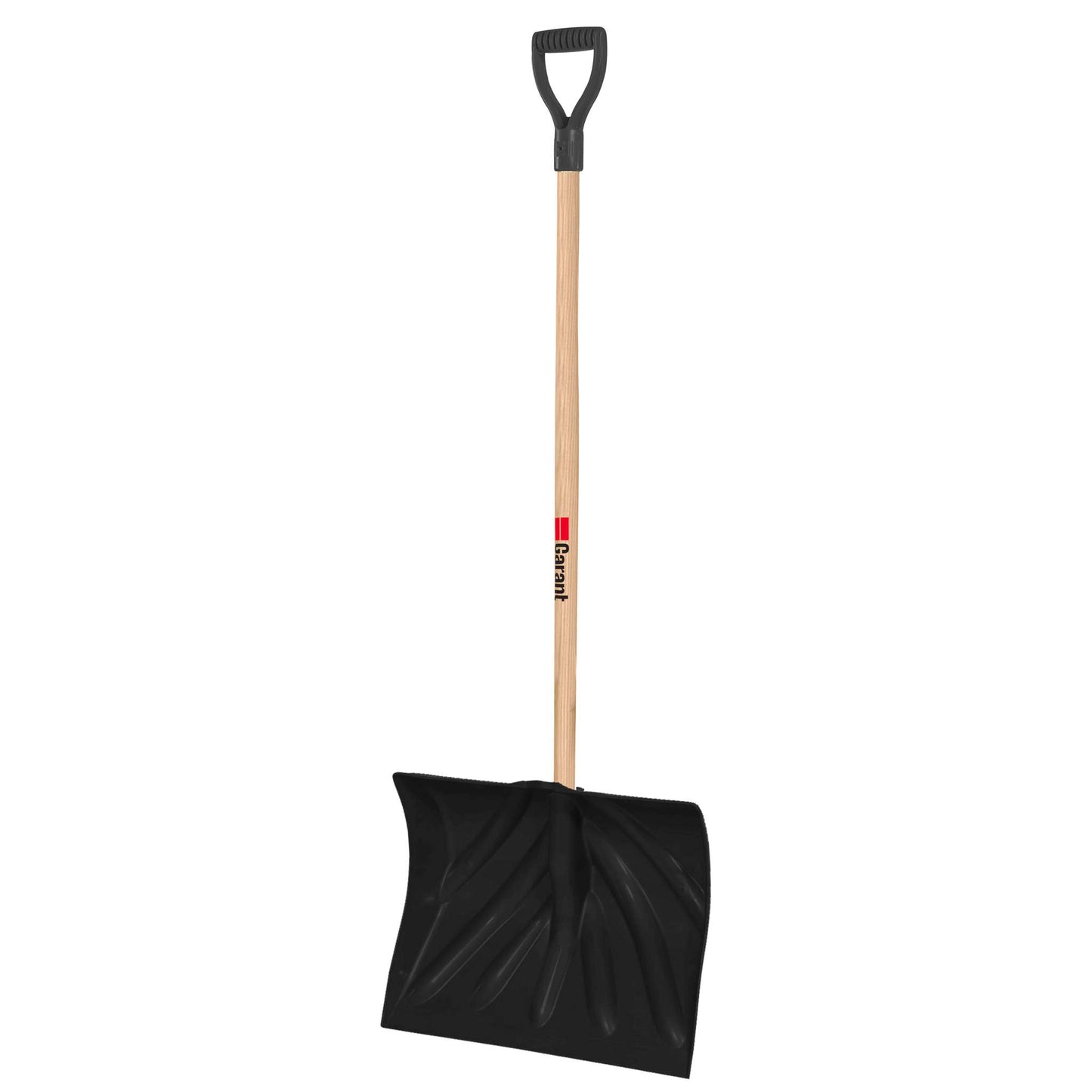 Snow shovel, 18" poly blade, hardwood handle, D-handle