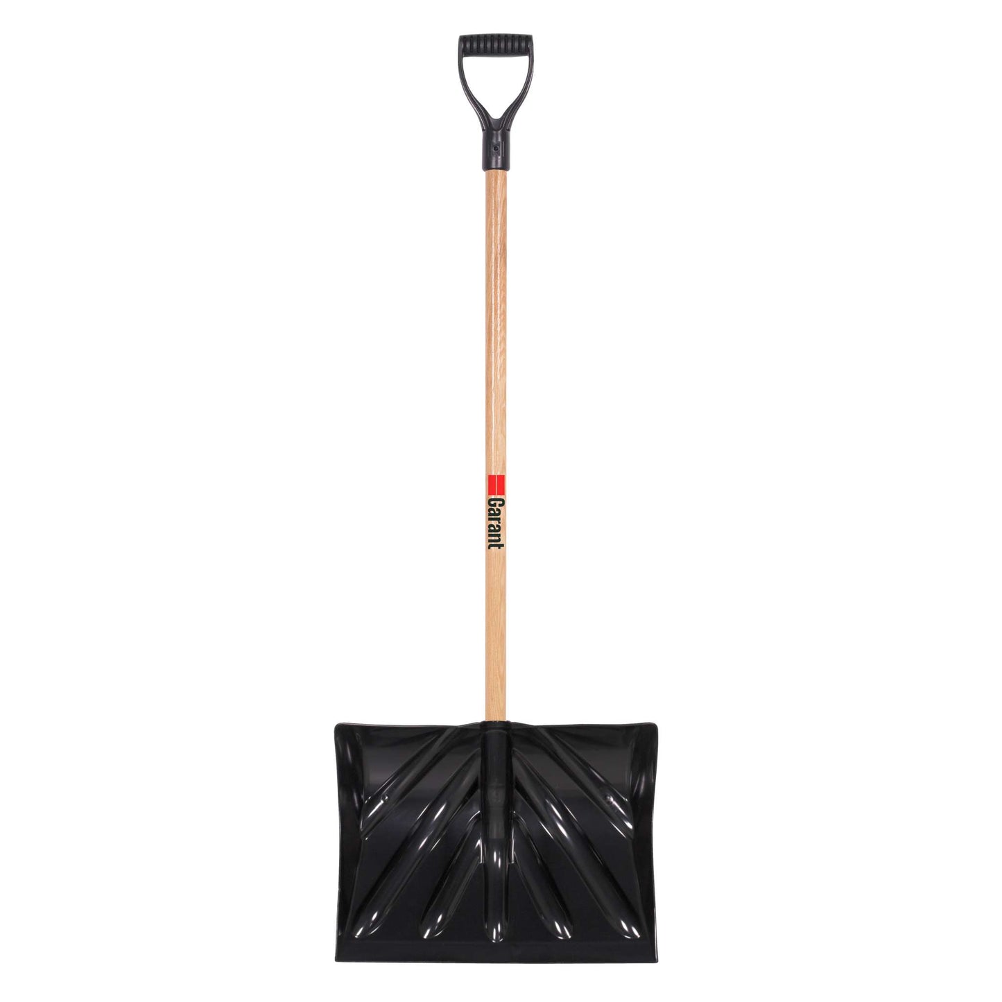 Snow shovel, 18" poly blade, hardwood handle, D-handle