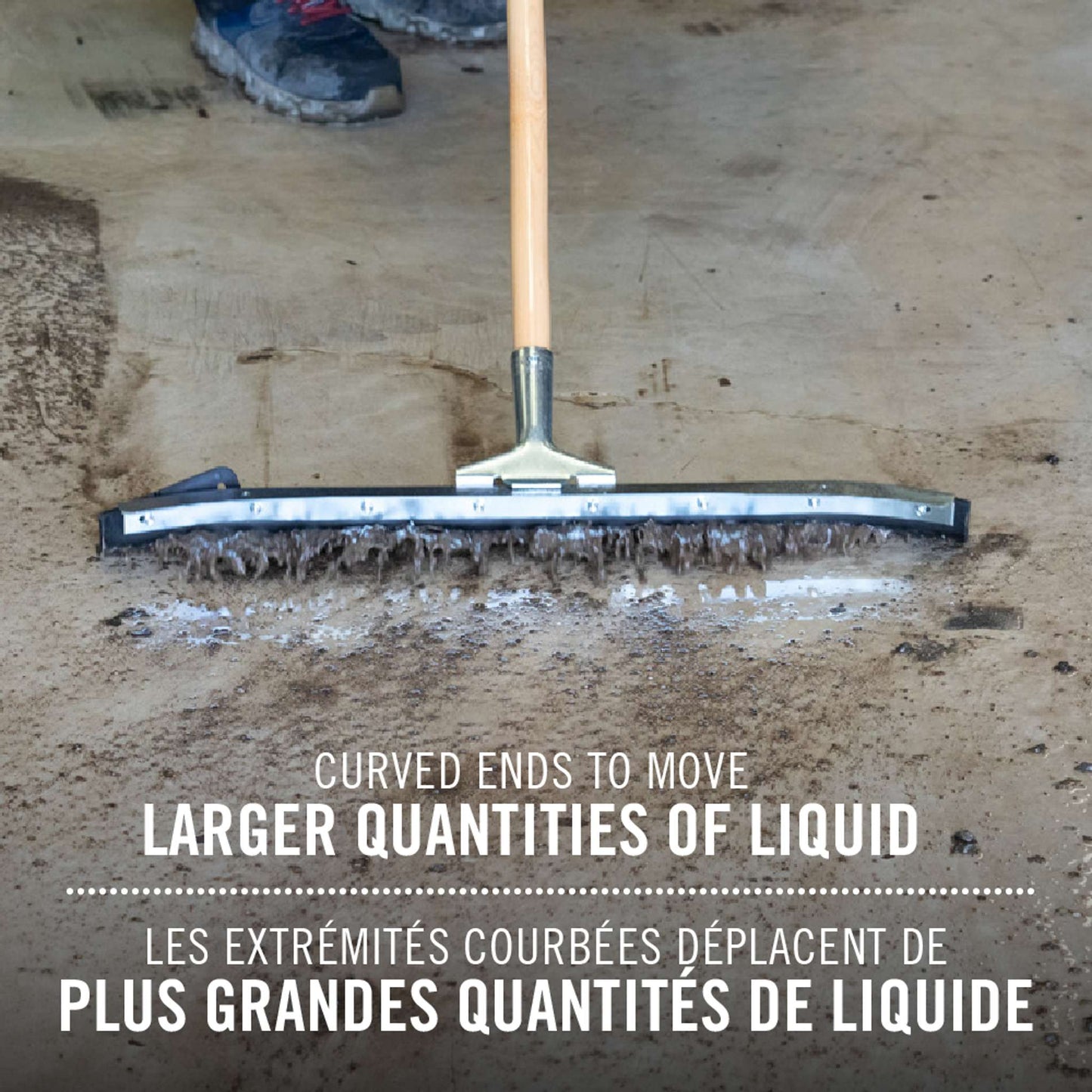 Floor squeegee, curved rubber head 24"