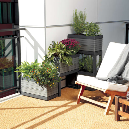 Modular Garden Starter Set with 3 Planters and 2 Legs