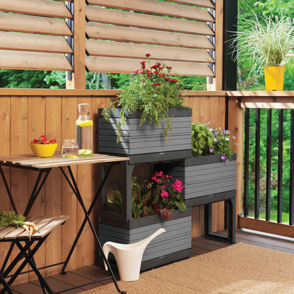 Modular Garden Starter Set with 3 Planters and 2 Legs
