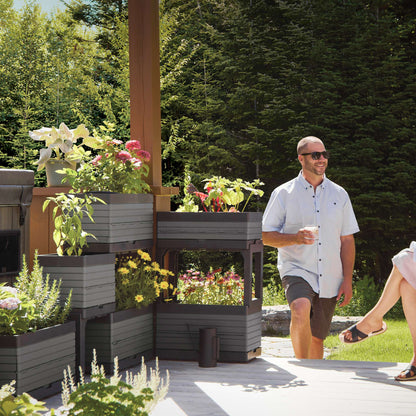 Modular Garden Starter Set with 3 Planters and 2 Legs