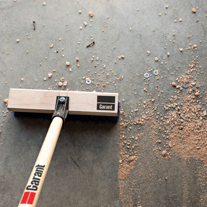 Deck brush, 12" head, synthetic bristles, wood hdle