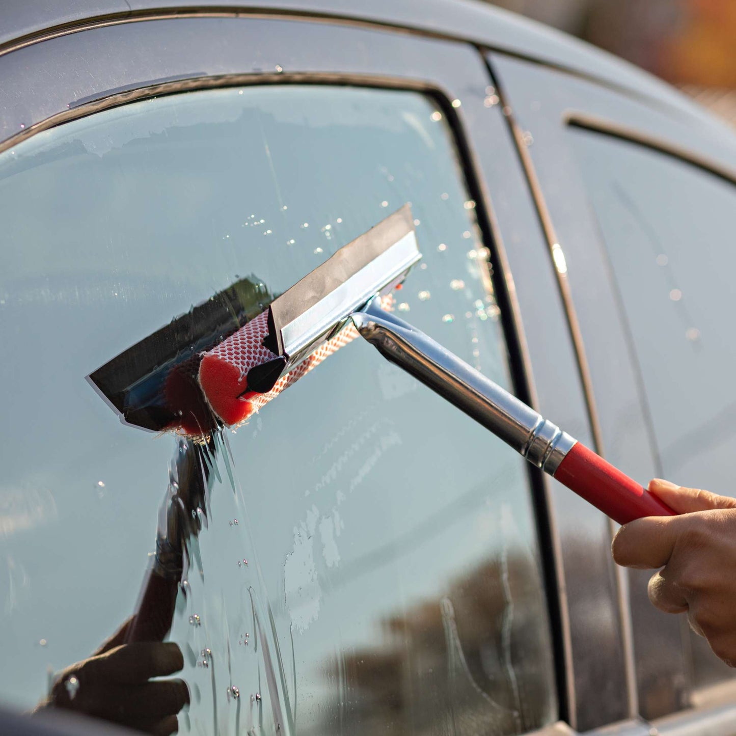 8" window squeegee, wood handle