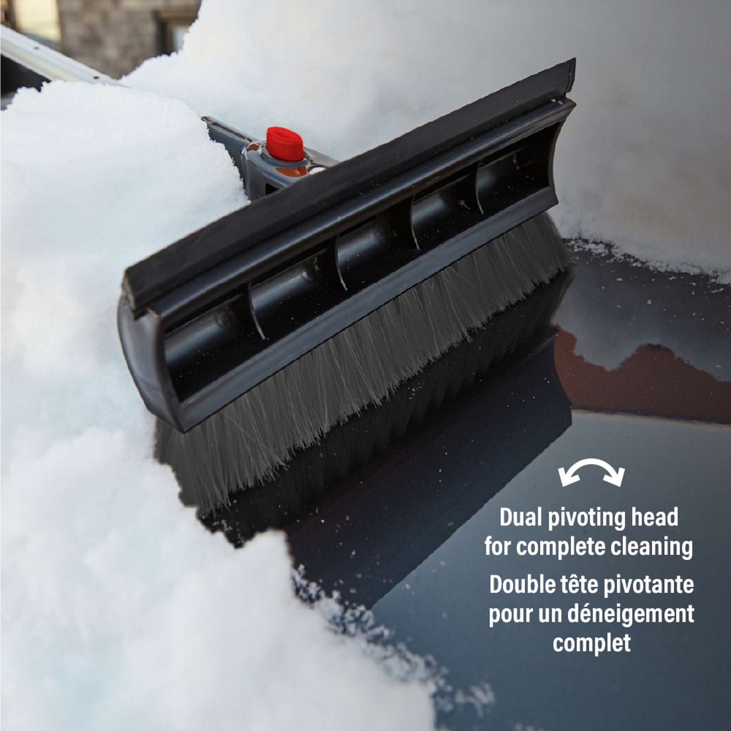 Balai à neige télescopique à double tête pivotante 54 po