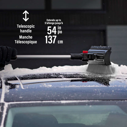 Balai à neige télescopique à double tête pivotante 54 po