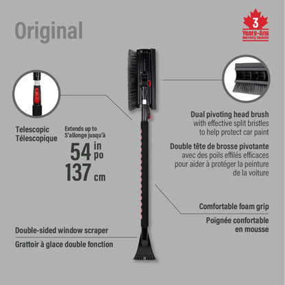 Balai à neige télescopique à double tête pivotante 54 po