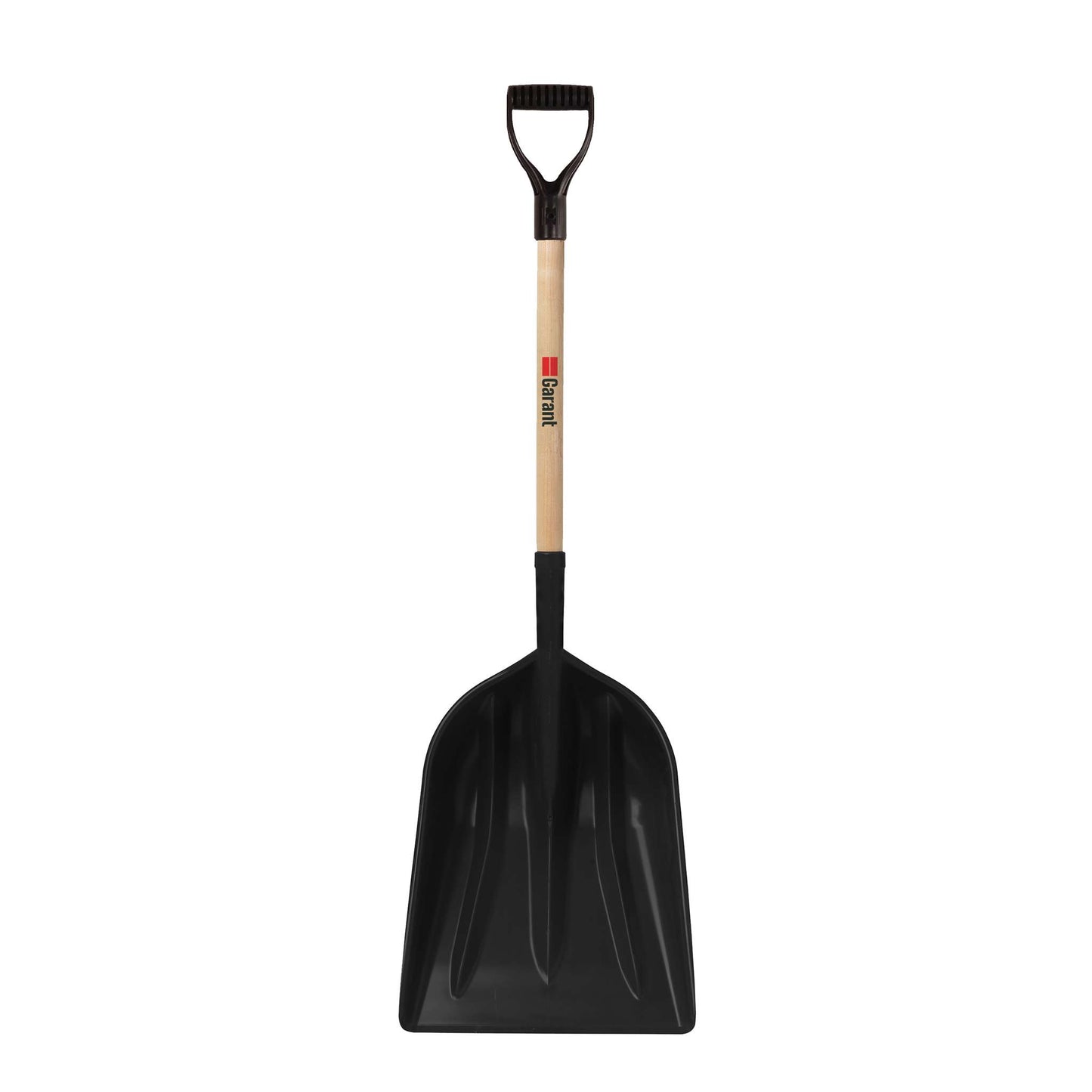 Grain scoop #12 in poly with wooden handle and D-grip