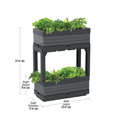 Modular Garden Set with 2 Planters and 2 Legs