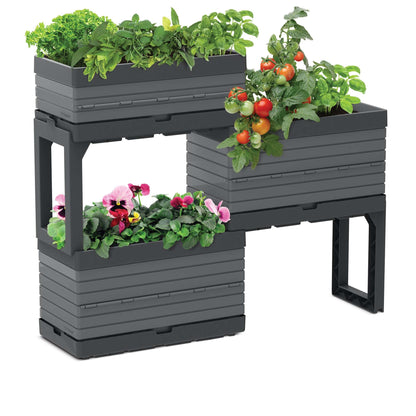Modular Garden Set with 2 Planters and 2 Legs