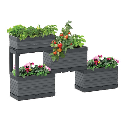 Modular Garden Set with 2 Planters and 2 Legs