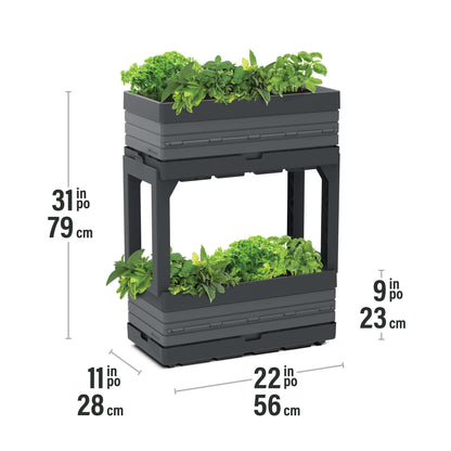 Modular Garden Set with 2 Planters and 2 Legs