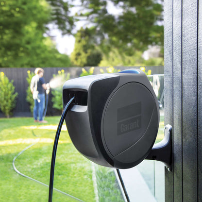 100-ft Retractable Wall-Mounted Hose Reel with Spray Nozzle