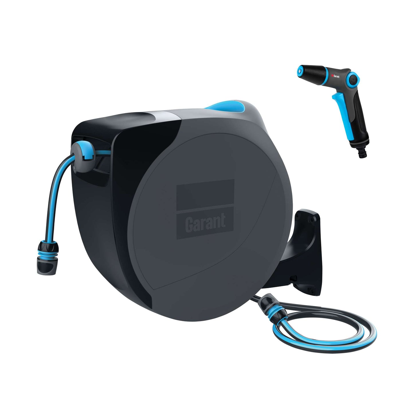 100-ft Retractable Wall-Mounted Hose Reel with Spray Nozzle