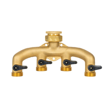 Brass Four-Way Tap Connector
